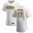 San Diego Padres #17 Zach Davies Mens Nike White Brown Home 2020 Authentic Player Jersey