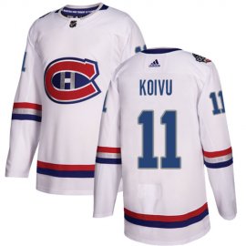 Adidas Montreal Canadiens #11 Saku Koivu White Authentic 2017 100 Classic Stitched NHL Jersey