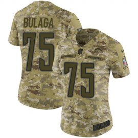 Nike Los Angeles Chargers #75 Bryan Bulaga Camo Womens Stitched NFL Limited 2018 Salute To Service Jersey