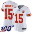 Nike Kansas City Chiefs #15 Patrick Mahomes White Womens Stitched NFL 100th Season Vapor Limited Jersey