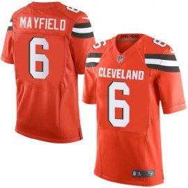 Nike Cleveland Browns #6 Baker Mayfield Orange Alternate Mens Stitched NFL Elite Jersey
