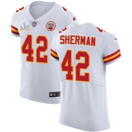 Nike Kansas City Chiefs #42 Anthony Sherman White Mens Super Bowl LV Bound Stitched NFL New Elite Jersey