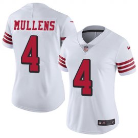 Nike San Francisco 49ers #4 Nick Mullens White Rush Womens Stitched NFL Vapor Untouchable Limited Jersey
