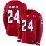 Nike Atlanta Falcons #24 A.J. Terrell Red Team Color Mens Stitched NFL Limited Therma Long Sleeve Jersey