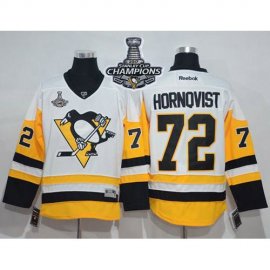 Pittsburgh Penguins #72 Patric Hornqvist White New Away 2017 Stanley Cup Finals Champions Stitched NHL Jersey