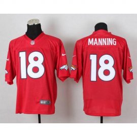 Nike Denver Broncos #18 Peyton Manning Red Mens Stitched NFL Elite QB Practice Jersey