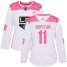 Adidas Los Angeles Kings #11 Anze Kopitar White/Pink Authentic Fashion Womens Stitched NHL Jersey