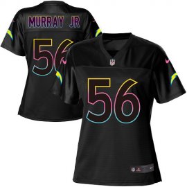 Nike Los Angeles Chargers #56 Kenneth Murray Jr Black Womens NFL Fashion Game Jersey