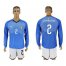 Italy #2 Zappacosta Blue Home Long Sleeves Soccer Country Jersey