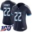 Nike Tennessee Titans #22 Derrick Henry Navy Blue Team Color Womens Stitched NFL 100th Season Vapor Limited Jersey
