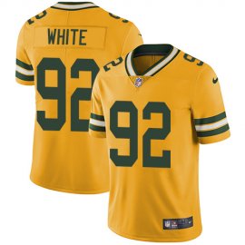 Nike Green Bay Packers #92 Reggie White Yellow Mens Stitched NFL Limited Rush Jersey