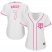 Minnesota Twins #7 Joe Mauer White/Pink Fashion Womens Stitched MLB Jersey