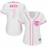 Minnesota Twins #7 Joe Mauer White/Pink Fashion Womens Stitched MLB Jersey