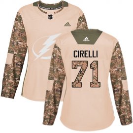 Adidas Tampa Bay Lightning #71 Anthony Cirelli Camo Authentic 2017 Veterans Day Womens Stitched NHL Jersey