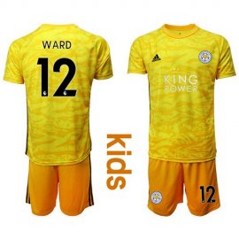 Leicester City #12 Ward Yellow Goalkeeper Kid Soccer Club Jersey