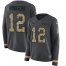 Nike Green Bay Packers #12 Aaron Rodgers Anthracite Salute to Service Womens Stitched NFL Limited Therma Long Sleeve Jersey