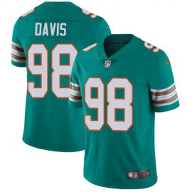 Nike Miami Dolphins #98 Raekwon Davis Aqua Green Alternate Mens Stitched NFL Vapor Untouchable Limited Jersey