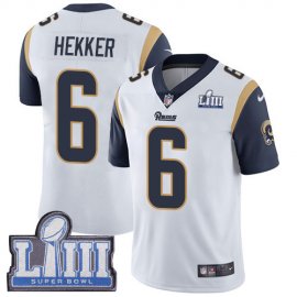Nike Los Angeles Rams #6 Johnny Hekker White Super Bowl LIII Bound Mens Stitched NFL Vapor Untouchable Limited Jersey