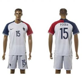 France #15 Pogba Away Soccer Country Jersey
