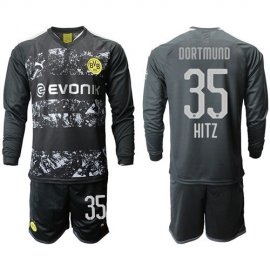 Dortmund #35 Hitz Away Long Sleeves Soccer Club Jersey