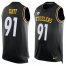 Nike Pittsburgh Steelers #91 Stephon Tuitt Black Team Color Mens Stitched NFL Limited Tank Top Jersey