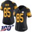 Nike Pittsburgh Steelers #85 Eric Ebron Black Womens Stitched NFL Limited Rush 100th Season Jersey
