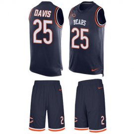 Nike Chicago Bears #25 Mike Davis Navy Blue Team Color Mens Stitched NFL Limited Tank Top Suit Jersey