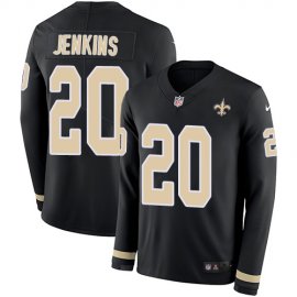 Nike New Orleans Saints #20 Janoris Jenkins Black Team Color Mens Stitched NFL Limited Therma Long Sleeve Jersey