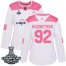 Adidas Washington Capitals #92 Evgeny Kuznetsov White/Pink Authentic Fashion Stanley Cup Final Champions Womens Stitched NHL Jersey