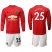 Manchester United #25 Valencia Red Home Long Sleeves Soccer Club Jersey