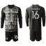 France #16 Mandanda Black Goalkeeper Long Sleeves Soccer Country Jersey
