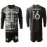 France #16 Mandanda Black Goalkeeper Long Sleeves Soccer Country Jersey