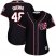 Washington Nationals #48 Javy Guerra Navy Blue Alternate Womens Stitched MLB Jersey