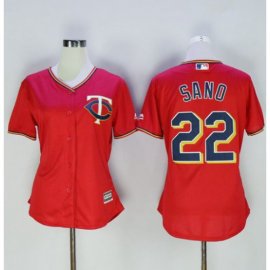 Minnesota Twins #22 Miguel Sano Red Womens Alternate Stitched MLB Jersey