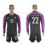 Portugal #22 Carvalho Black Goalkeeper Long Sleeves Soccer Country Jersey