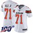Nike Cleveland Browns #71 Jedrick Wills JR White Womens Stitched NFL 100th Season Vapor Untouchable Limited Jersey