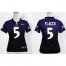 Nike Baltimore Ravens #5 Joe Flacco Purple/Black Womens Stitched NFL Elite Fadeaway Fashion Jersey