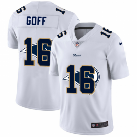 Los Angeles Rams #16 Jared Goff White Mens Nike Team Logo Dual Overlap Limited NFL Jersey