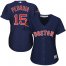 Boston Red Sox #15 Dustin Pedroia Navy Blue Alternate 2018 World Series Champions Womens Stitched MLB Jersey