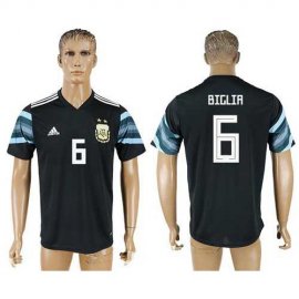 Argentina #6 Biglia Away Soccer Country Jersey