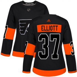 Adidas Philadelphia Flyers #37 Brian Elliott Black Alternate Authentic Womens Stitched NHL Jersey