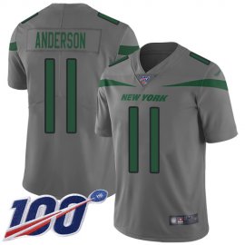 Nike New York Jets #11 Robby Anderson Gray Mens Stitched NFL Limited Inverted Legend 100th Season Jersey