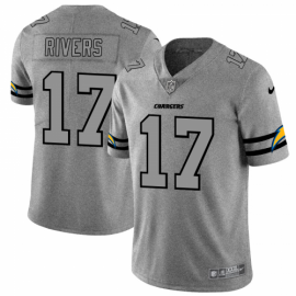 Los Angeles Chargers #17 Philip Rivers Mens Nike Gray Gridiron II Vapor Untouchable Limited NFL Jersey
