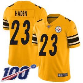 Nike Pittsburgh Steelers #23 Joe Haden Gold Mens Stitched NFL Limited Inverted Legend 100th Season Jersey