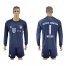 Bayern Munchen #1 Neuer Dark Blue Goalkeeper Long Sleeves Soccer Club Jersey