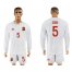 Spain #5 Sergio White Away Long Sleeves Soccer Country Jersey