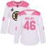 Adidas Boston Bruins #46 David Krejci White/Pink Authentic Fashion Stanley Cup Final Bound Womens Stitched NHL Jersey