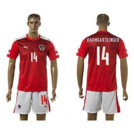 Austria #14 Baumgartlinger Red Home Soccer Country Jersey
