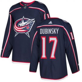 Adidas Columbus Blue Jackets #17 Brandon Dubinsky Navy Blue Home Authentic Stitched NHL Jersey