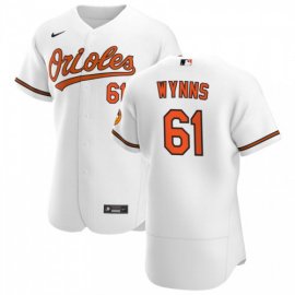 Baltimore Orioles #61 Austin Wynns Mens Nike White Home 2020 Authentic Player MLB Jersey